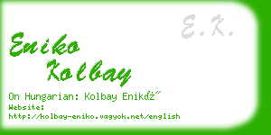 eniko kolbay business card